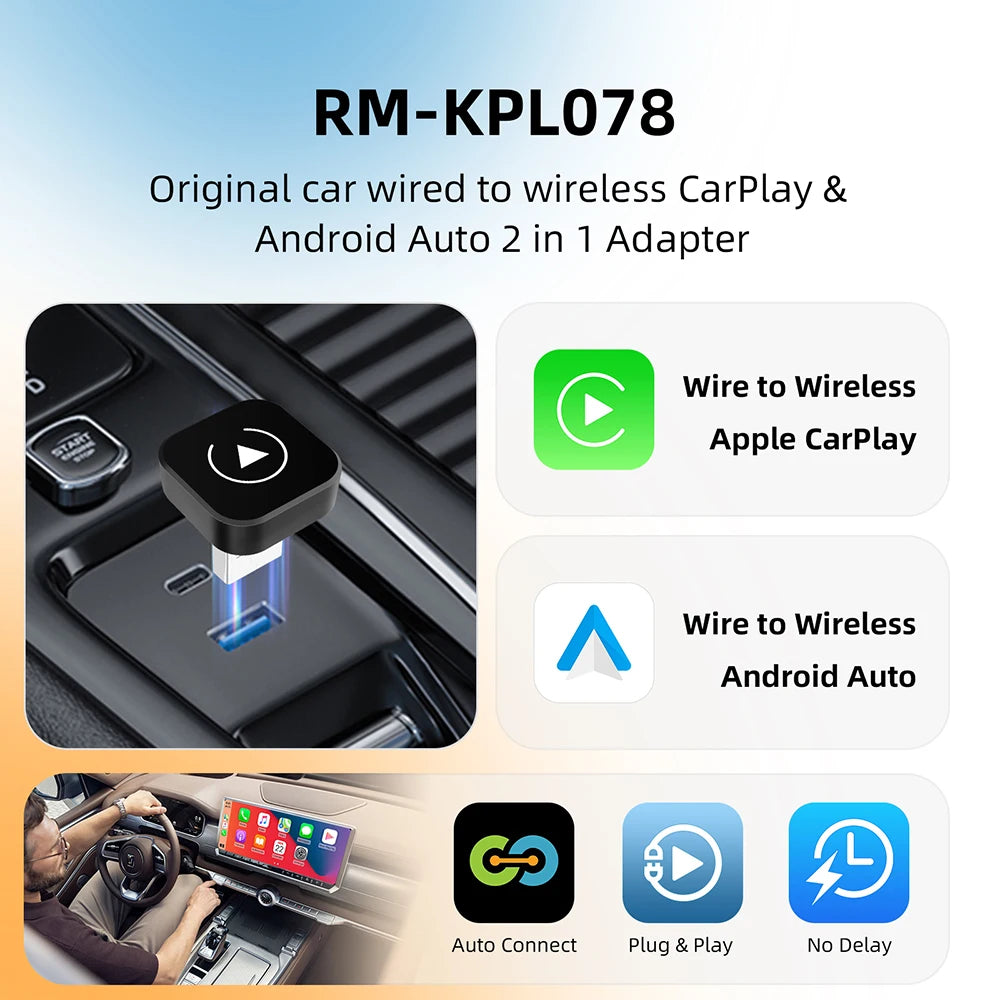 Wireless CarPlay + Android Auto Adapter